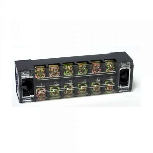 BORNERA NEGRA CON TAPA 6 POLOS CAMSCO 15A