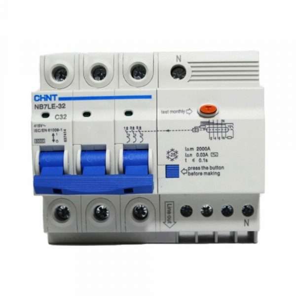 BREAKER DIFERENCIAL RIEL 3P+N 32A CHINT