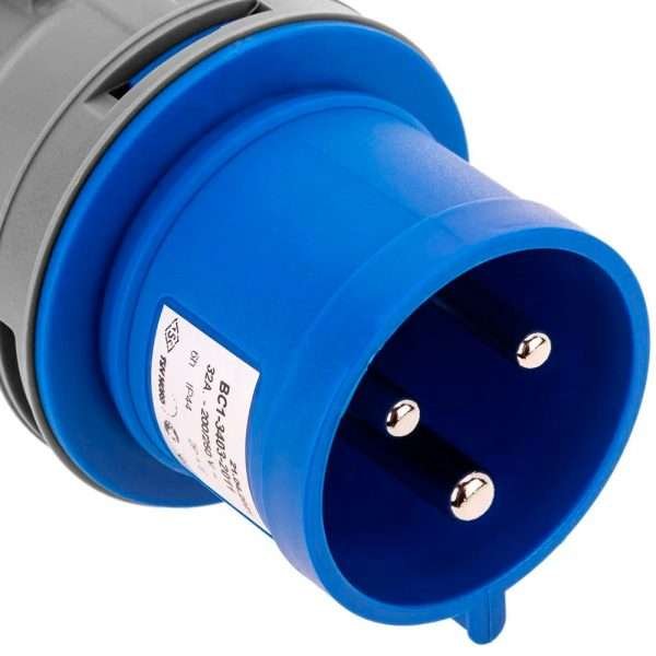 ENCHUFE INDUSTRIAL AZUL CNC IP44 32A 2P+T 220V