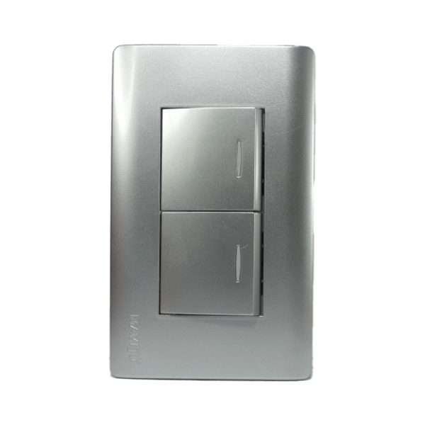 INTERRUPTOR DOBLE 10A 125/250V PLATEADO AQUA