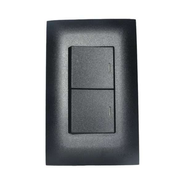 INTERRUPTOR DOBLE NEGRO ANCHO VIVE VETO