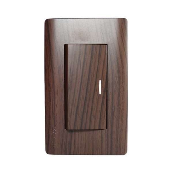 INTERRUPTOR SIMPLE 10A 125/250V MADERADO AQUA
