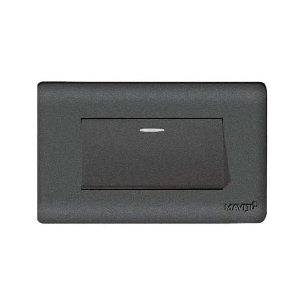 INTERRUPTOR SIMPLE CONMUTADO 10A 125/250V NEGRO AQUA