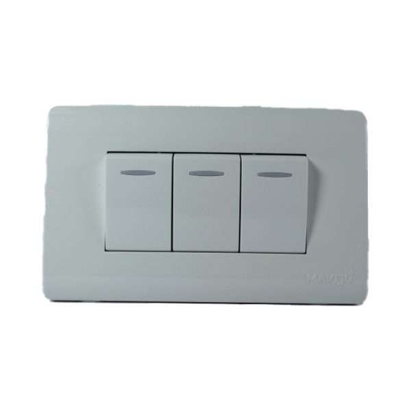 INTERRUPTOR TRIPLE 10A 125/250V BLANCO AQUA