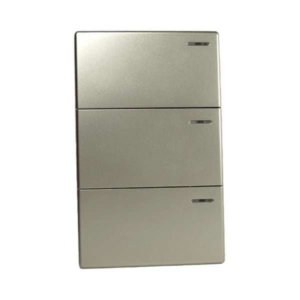INTERRUPTOR TRIPLE L/P 10A 125/250V CHAMPAGNE OPTI