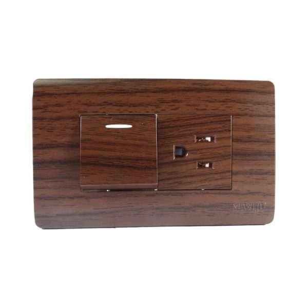 TOMACO POLAR 15A + INTERRUPTOR 10A 125/250V MADERA