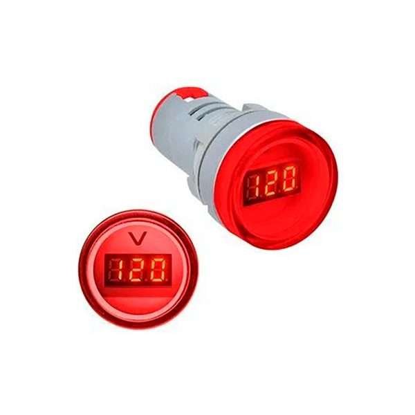 VOLTIMETRO 22MM 1-500VAC 9-36VDC ROJO